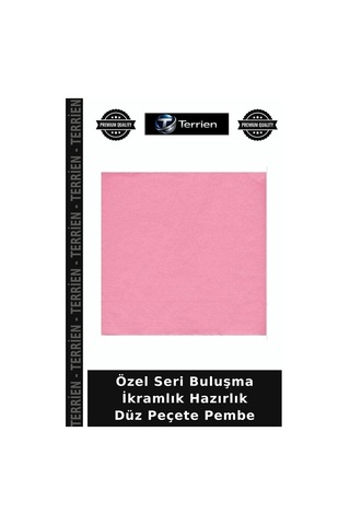 Özel Seri Buluşma İkramlık Hazırlık Düz Peçete Pembe