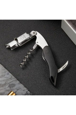 Atay Garage Tirbuşon Siyah Saplı Paslanmaz Çelik Siyah