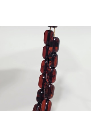 Kapsül Kesim Doğal Kaya Damla Kehribar Tesbih 33lük 10,5x7,30mm 14,30 Gram