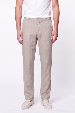 Comfort Fit Beli Lastikli %100 Keten Taş Pantolon P 1215
