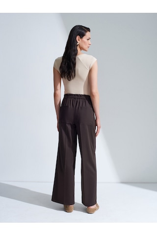 Dilvin 72683 Kemerli Geniş Paça Pantolon-kahve