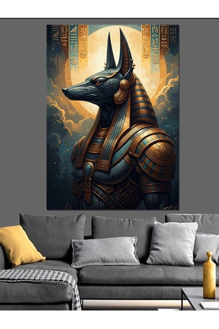 Ahşap Tablo Antik Mısır Tanrısı Anubis İnsan Figürlü Tablolar