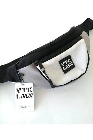 Vatkalimon Unisex Renkli Beyaz Omuz ve Bel Çantası