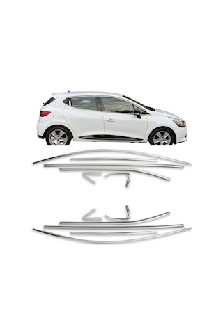 Renault Clio 4 2012--2019 Cam Çerçevesi Krom 12 Prç. P.çelik