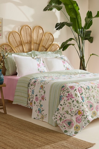Karaca Home Elara %100 Pamuk Çift Kişilik Nevresim Pike Takımı Pembe Pembe