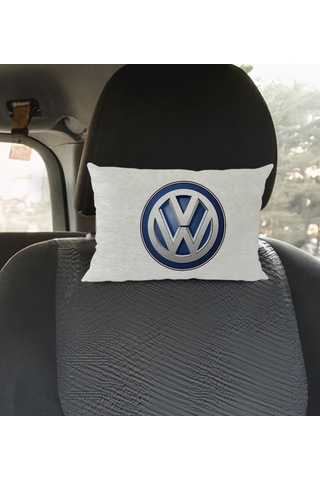 Bk Gift Volkswagen Tasarımlı Dikdörtgen Araç Koltuk Yastığı-1