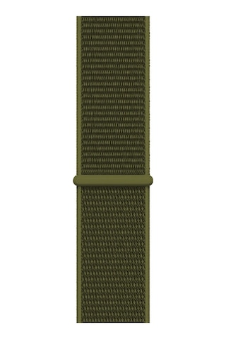 Caseonn Apple Watch Uyumlu Series 9 45mm Kordon Hasır Kumaş Nylon Kayış Koyu Yeşil