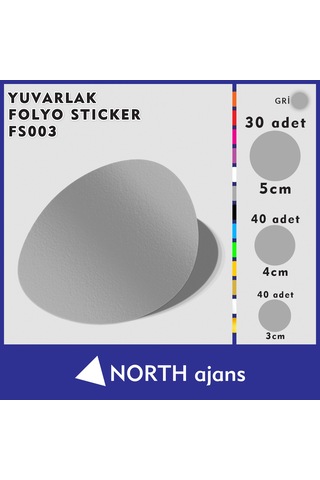 Yuvarlak Folyo Duvar Sticklerı Gri