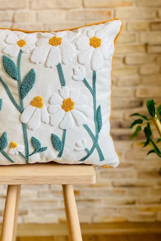 Swita Home 4'lü Kombin Punch Işlemeli Kırlent Kılıfı Panç Yeşil