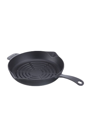 Lava Tava Döküm Demir Metal Kulplu Yuvarlak Izgara 28 CM