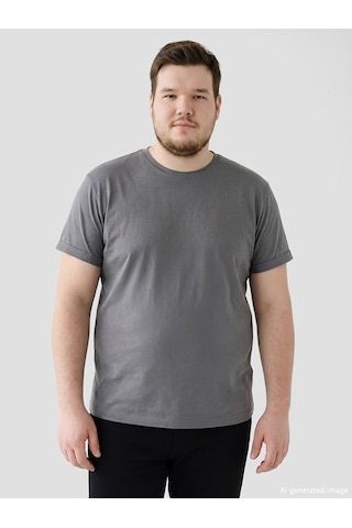 Lcwaıkıkı Classic Antrasit Slim Fit %100 Pamuk Basic Tişört