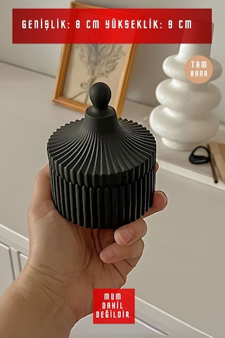 El Yapımı Dekoratif Kutu Kapaklı Takı Kutusu Siyah Model 10 - Siyah