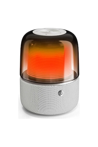 Bluetooth Kablosuz Hoparlör Rgb Işıklı Ve 360 Stereo Sesle Taşınabilir Dış Mekan Eğlencesi Beyaz