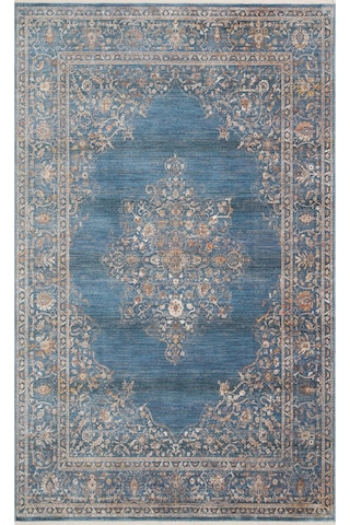 Hoom Rugs Petra 18 Mavi Makine Halısı Mavi