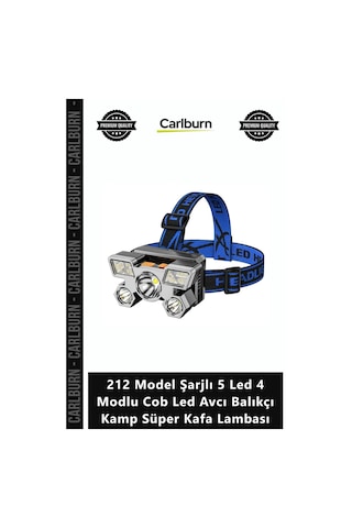 Özel Üretim Ultra Güçlü 212 Model Şarjlı 5 Led 4 Modlu Cob Led Avcı Balıkçı Kamp Süper Kafa Lambası Diğer