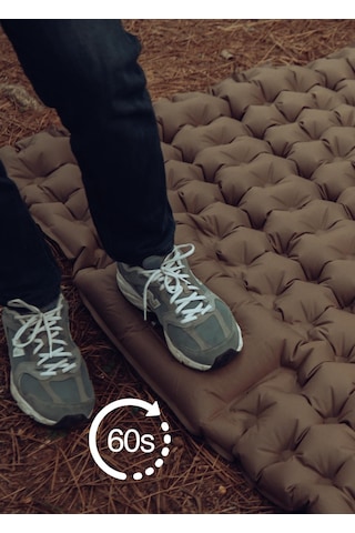 Urban Badger Othila 2 Kişilik Otomatik Şişme Yatak Kahverengi