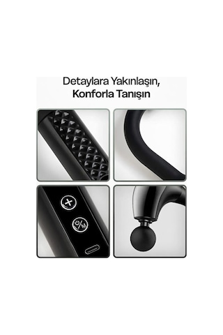 Masaj Tabancası Uzatmalı Sarjlı Derin Doku Boyun Ve Omuz Sırt Bel Uzatılmış Sap Masaj 4 Başlık Ve 3 Mod