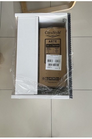 Banyo Dolabı Aynalı Cnc İşlemeli Membran Kapaklı 55 Cm Mavi