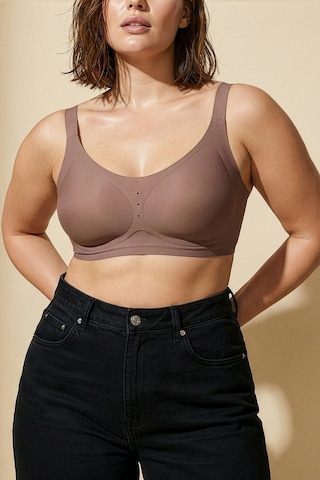 Auw Balensiz Dikişsiz Görünmez Bigsize Sütyen - Airfit Bronz