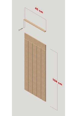 DUVAR PANELİ 45 cm Genişlik x 105 cm Ham mdf Duvar paneli ( 10 mm