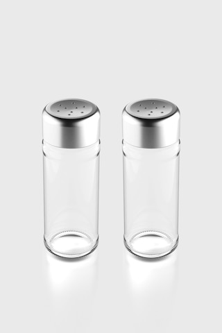 Renga Voca 112 Ml Metal Kapaklı 2'li Cam Tuzluk Biberlik Seti 121011 Gümüş