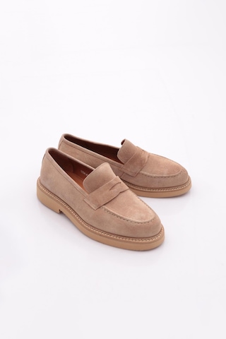 Dgn 1234 Erkek Loafer Ayakkabi Bej Süet