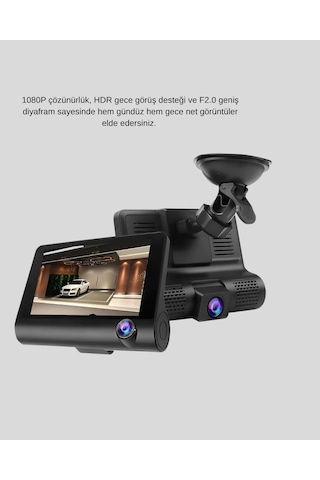 Zenvia Araç Dvr Kamerası 3 Lü 170 Geniş Açılı Full Hd Ve Park Destekli Znv2026