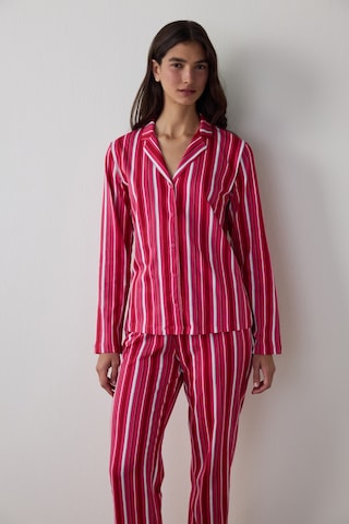 Penti Fuşya Bloom Stripes Gömlek Pantolon Pijama Takımı Pnmeqow425sk-fc3 Fuşya