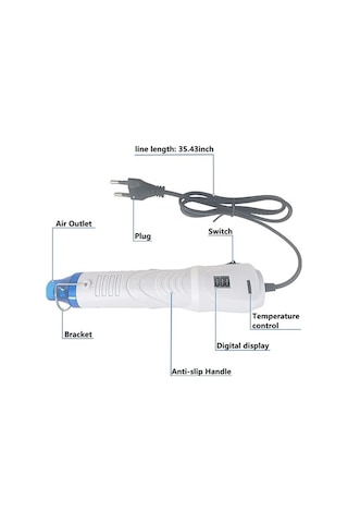 Createtech 220v Sıcak Hava Tabancası 250w Ekranlı B-only Kullanıcılar İçin Elektrikli Isıtıcı Us Pratiği 110v
