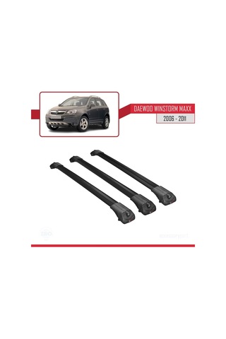 Daewoo Winstorm Maxx 2006-2011 Arası İle Uyumlu Ace-1 Ara Atkı Tavan Barı Siyah 3 Adet Bar