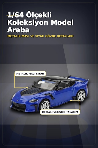 Mavi Metal 1/64 Nissan Z Veilside Ffz400 Model Araba - Koleksiyonluk Diecast Bx-313400