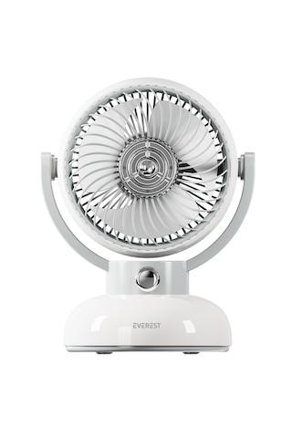 Everest 1200mah 3 Hız Kademe Led Işıklı Retro Masaüstü Usb Fan