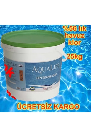 Aqualife Toz Havuz Klor %56 Lık 25Kg