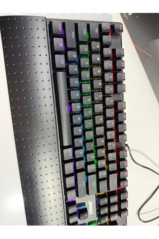 Jedel Kl-159p Siyah Usb Bilek Destekli Blue Switch Full Rainbow Q Gaming Oyuncu Mekanik Klavye