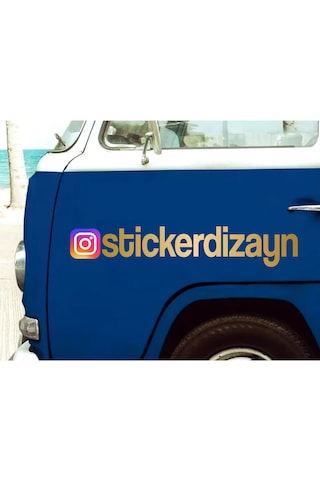 Kişiye Özel İnstagram Sticker 2 Adet - Sosyal Medya İnstagram Sticker - Araba Oto Araç Motosiklet Karavan Cam Sticker - 00926 12 Cm