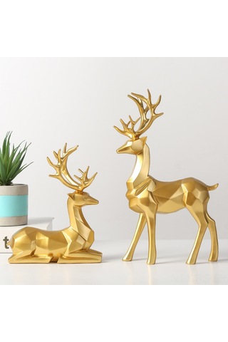 Reedark Modern Origami Geyik Dekorasyonu - Şık Ve Dayanıklı Beyaz Orta Boy Ev Aksesuarı Beyaz