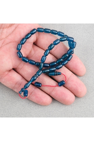 Sıkma Kehribar Kapsül Kesim Sistemli Bilek Boy 5x8mm Tesbih Zümrüt Yeşili