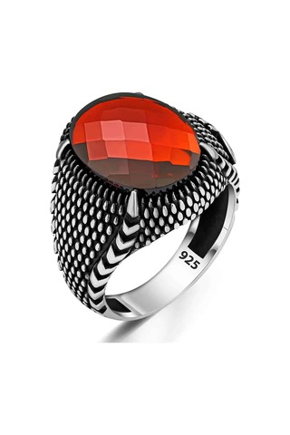 Zirkon Taşlı Pençe Tırnaklı Gümüş Yüzük Gümüş