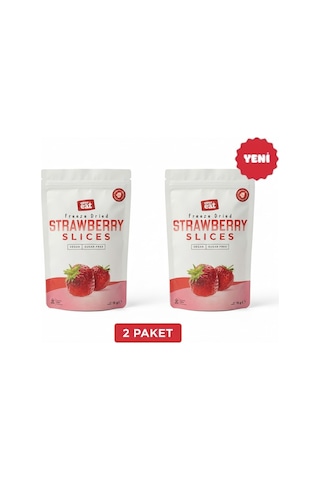 2 Adet Dondurularak Kurutulmuş Dilimli Çilek - Freeze Dry 15 G