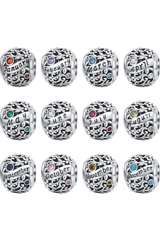 Bamoer Gerçek 925 Ayar Gümüş Boncuk Charm Fit Bilezik Birthstone Kolye November