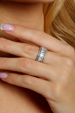 Reva Boyut Ayarlanabilir Şerit Takı Yüzüğü 180632711 Gri