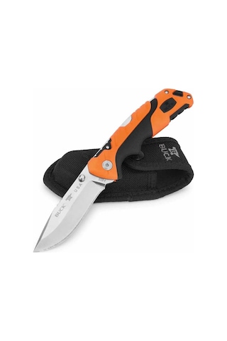 Buck 659 Folding Pursuit Kamp Çakı, Turuncu-siyah Çok Renkli