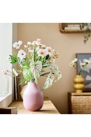 Ikea Smycka Yapay Buket, Pembe-beyaz, 60 Cm, İç-dış Mekan