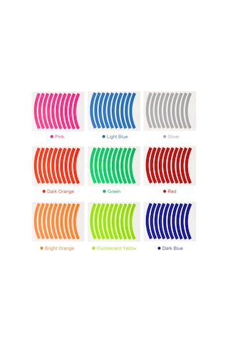 Green-10pcs Yapışkanlı Yansıtıcı Bant Bisiklet Güvenlik Uyarı Etiketi Bisiklet Reflektör Bant Şerit Bisiklet Scooter Jant Dekorasyon Çok Renkli