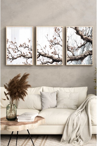 Ahşap Çerçeveli Mdf Tablo Seti Salon Ve Oturma Odası Için Çt3102 23 X 32