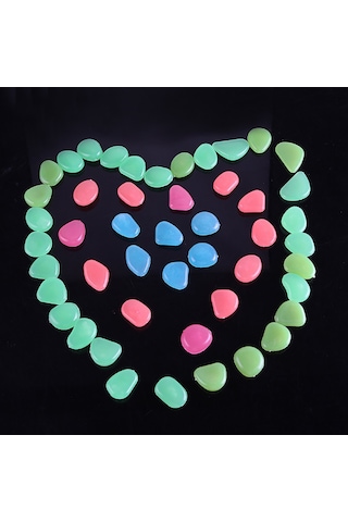 Vkemall 30 Adet Işıklı Akvaryum Taşları - Çeşitli Renkler, Bahçe Ve Akvaryum Dekorasyonu, Güneş Işığını Emerek Parlar