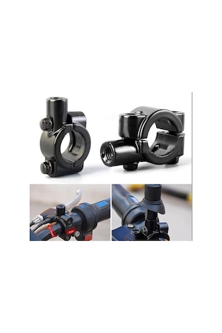 Motosiklet Ayna Takma Kelepçesi 10 Mm Düz Diş Ayna Braketi 2 Ad