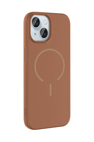 Apple Uyumlu iPhone 15 Kılıf M-safe Şarj Özellikli Sys Meta Kapak - Mürdüm Mürdüm