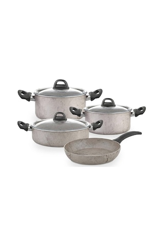 Hascevher Terra 7 Pcs Nonstick Set Cam Kapaklı 1822ten26kar26tv Krem
