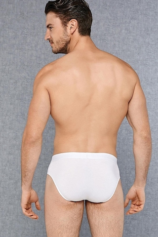 Doreanse 1327 Erkek Pamuk Bel Bantlı Beyaz 3 Lü Slip Beyaz